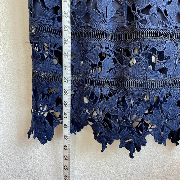 ASTR The Label Floral Lace Skinny Strap Knee Length Sheath Dress in Navy Size M - Picture 9 of 11